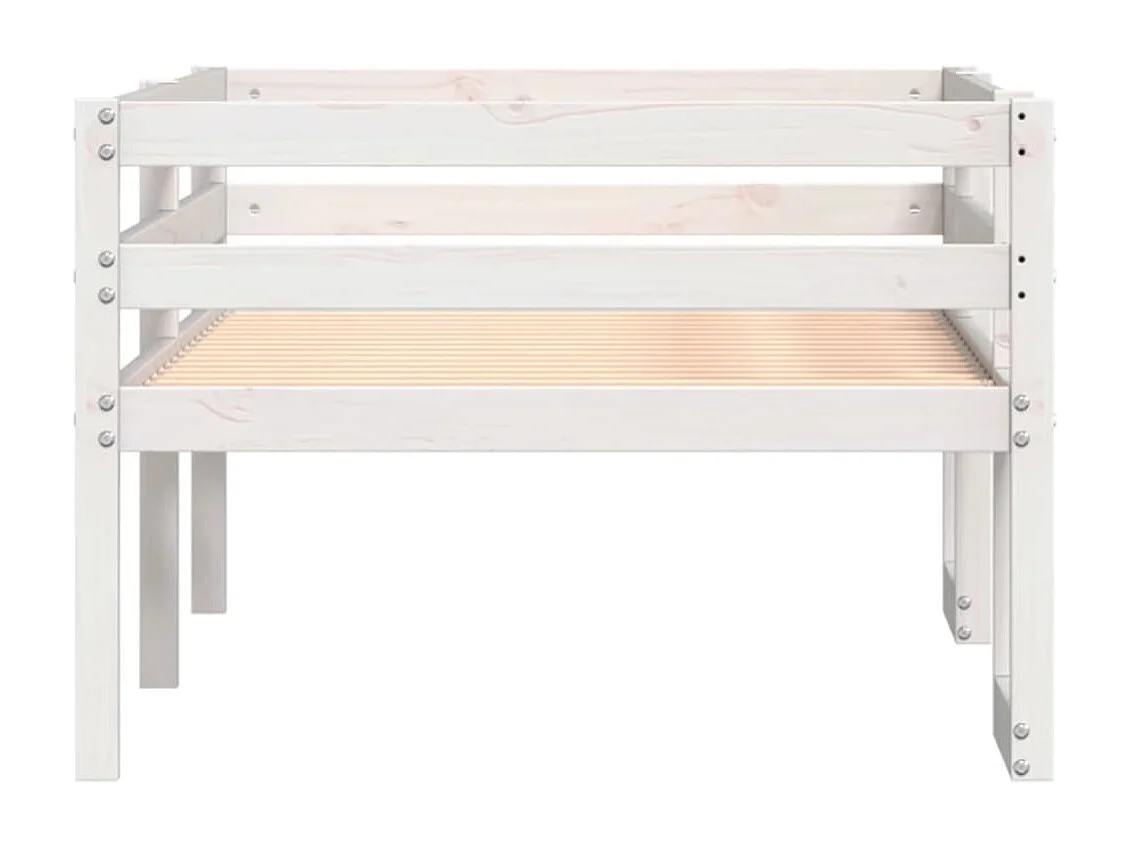 Kinderbedframe massief grenenhout wit 90x190 cm