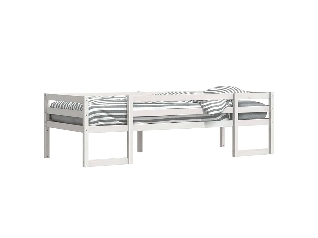 Estrutura de cama infantil 90x190 cm pinho maciço branco