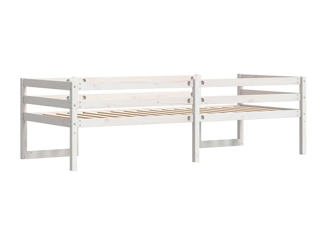 Estrutura de cama infantil 90x190 cm pinho maciço branco