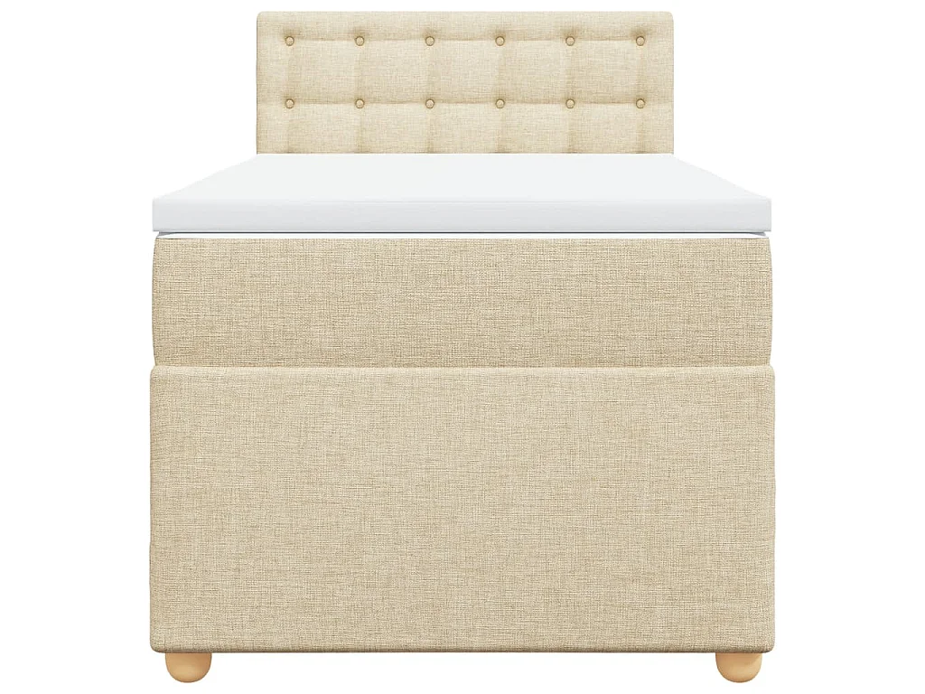 Cama com molas/colchão 90x190 cm tecido cor creme