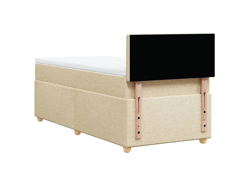 Cama com molas/colchão 90x190 cm tecido cor creme