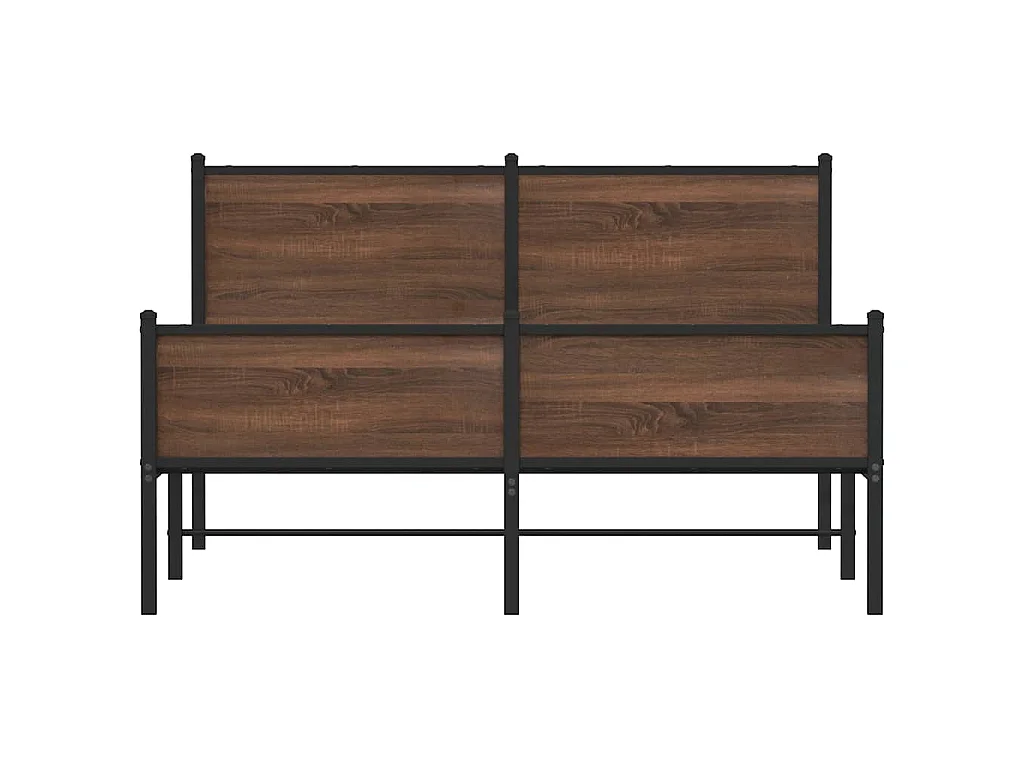 Giroletto senza Materasso in Metallo Rovere Marrone 140x190 cm