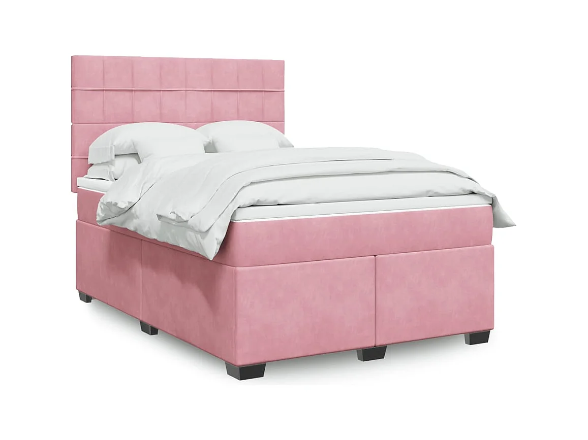 Sommier à lattes de lit avec matelas Rose 140x190 cm Velours