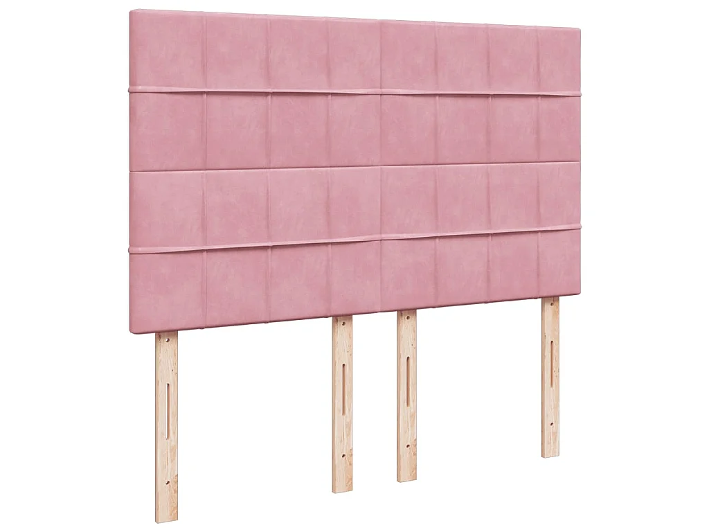 Giroletto a Molle con Materasso Rosa 140x190 cm in Velluto