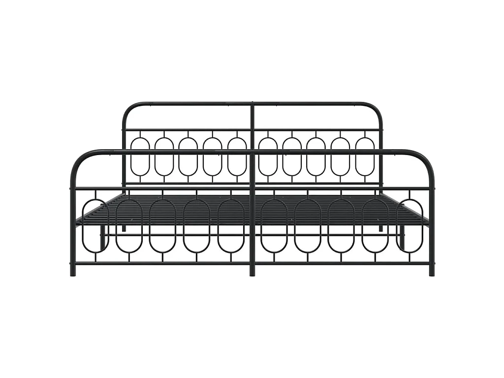 Estructura cama sin colchón con estribo metal negro 200x200 cm