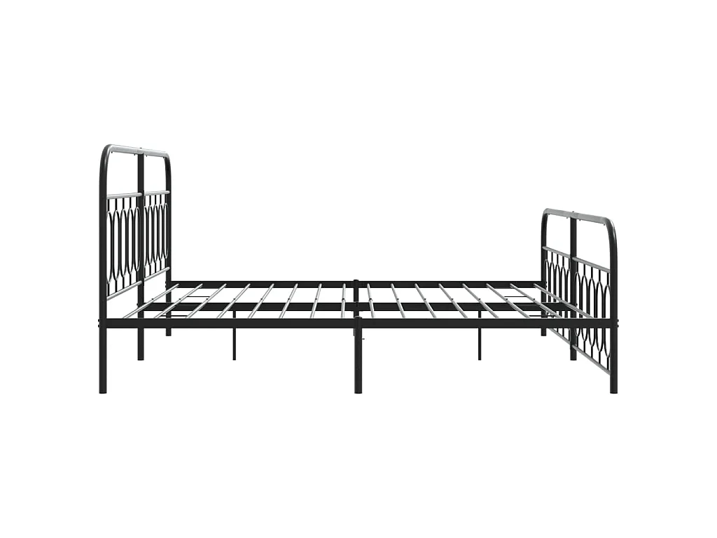 Estructura cama sin colchón con estribo metal negro 200x200 cm