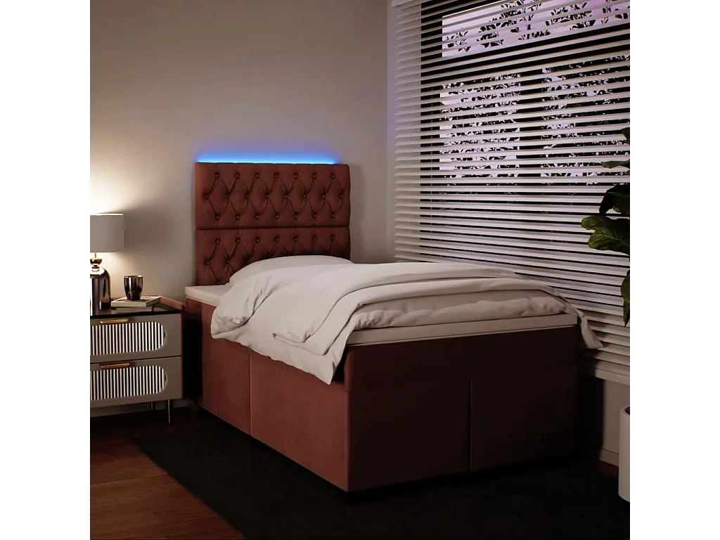 Sommier à lattes de lit avec matelas Rose 120x200 cm Velours