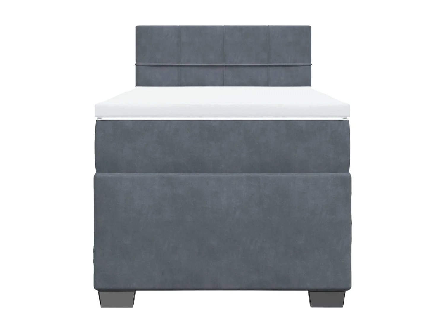 Cama com molas/colchão 90x190 cm veludo cinza-escuro
