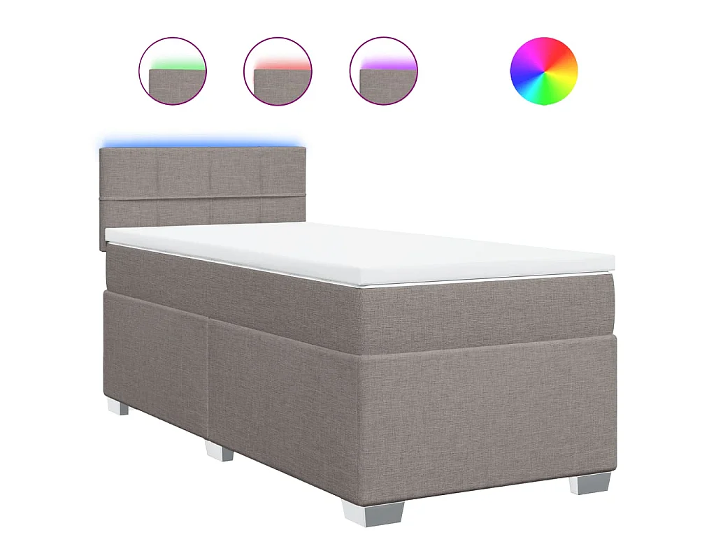 Boxspring met matras stof taupe 80x200 cm