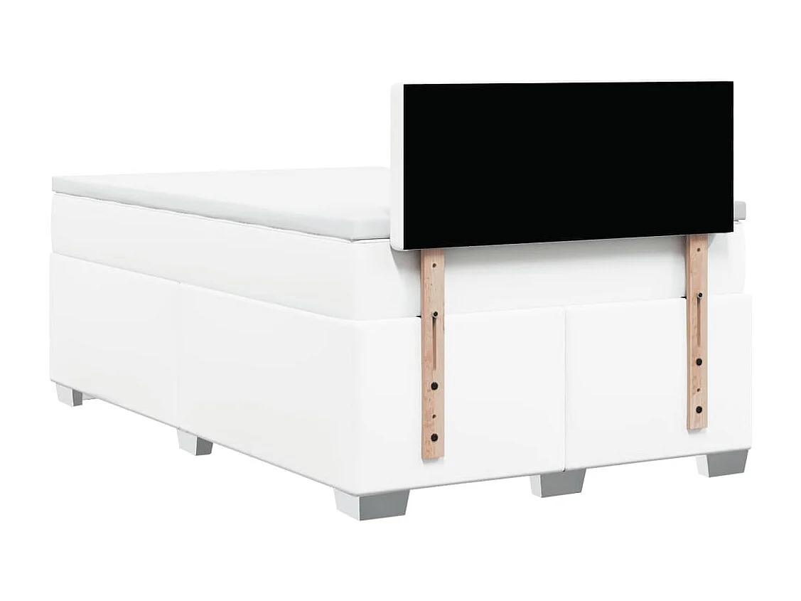 Boxspringbett mit Matratze Weiß 120x200 cm Kunstleder