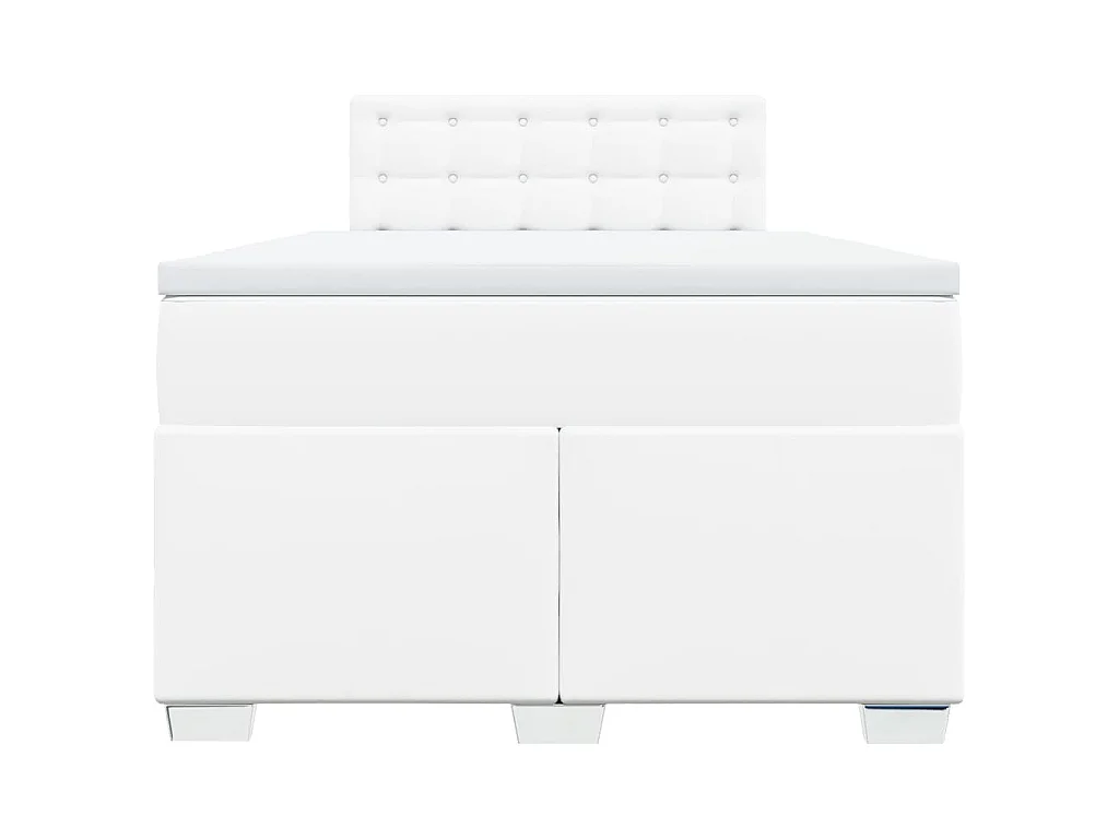 Sommier à lattes de lit avec matelas Blanc 120x200cm Similicuir