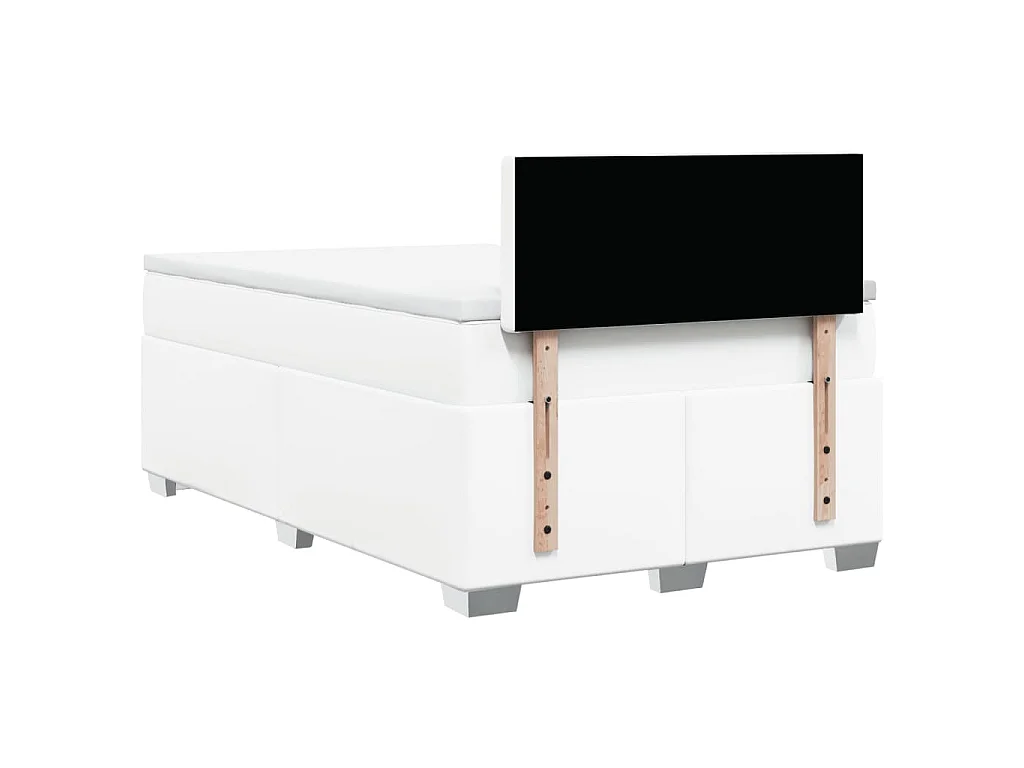 Sommier à lattes de lit avec matelas Blanc 120x200cm Similicuir