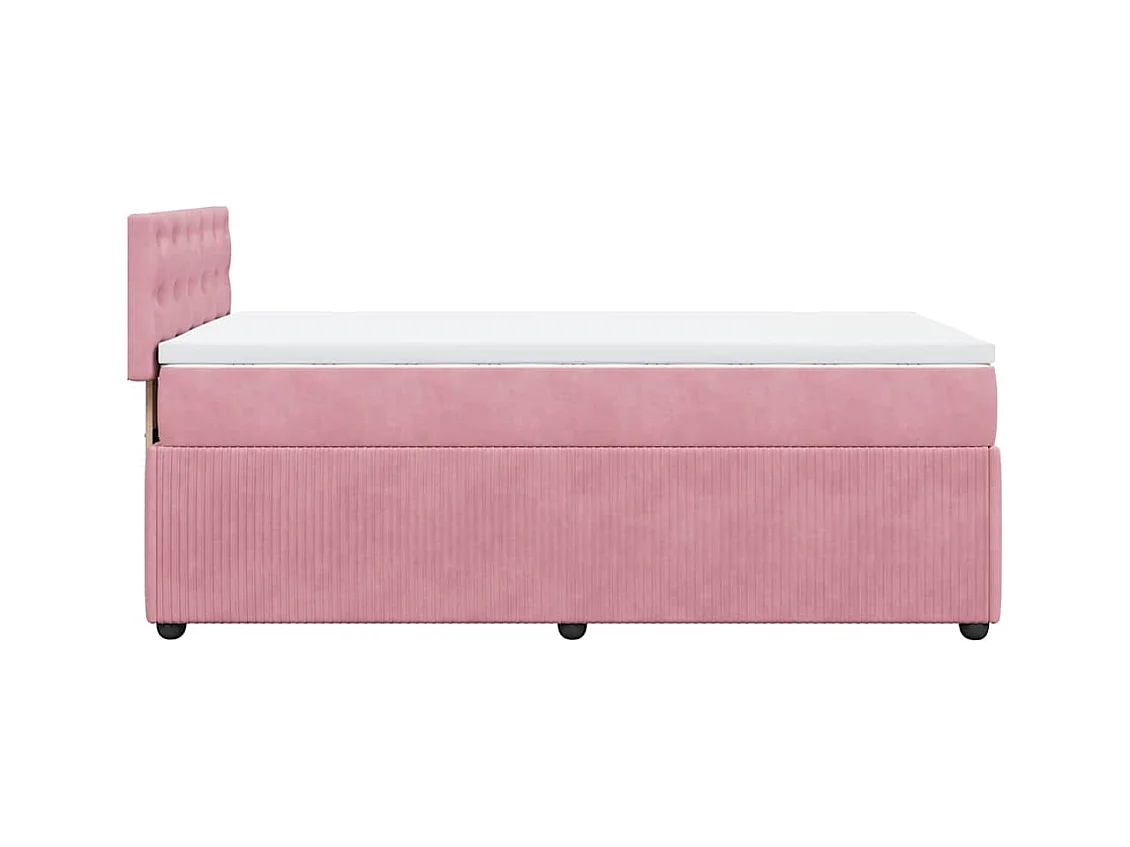 Boxspring met matras fluweel roze 80x200 cm