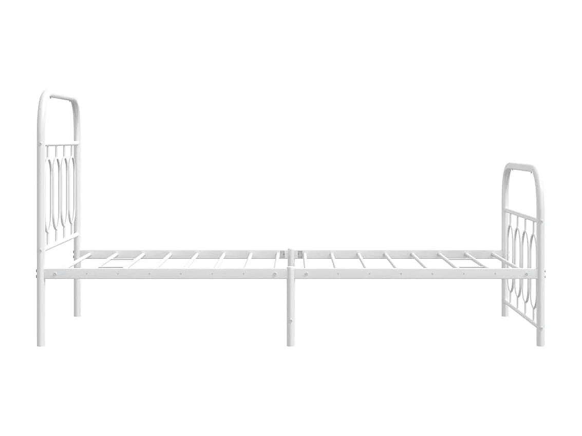 Bedframe met hoofd- en voeteneinde metaal wit 90x190 cm
