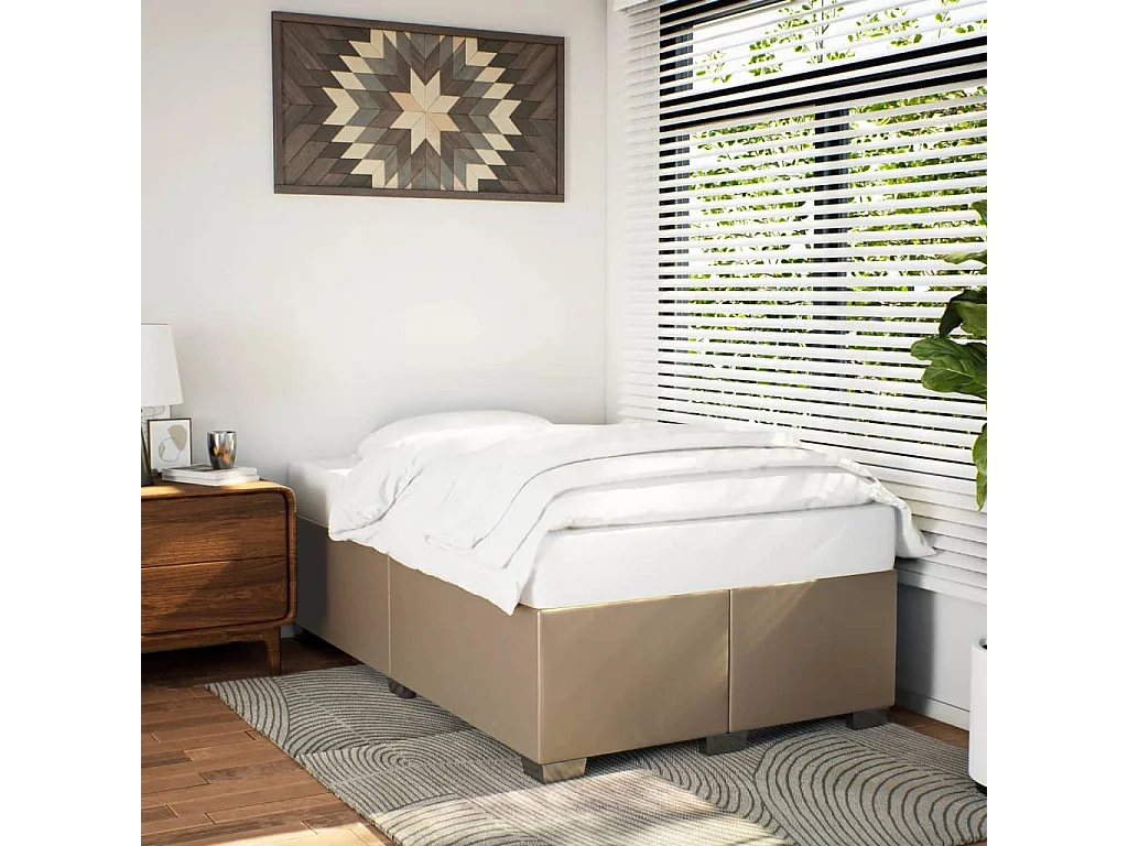 Estrutura de cama 120x200 cm couro artificial cappuccino