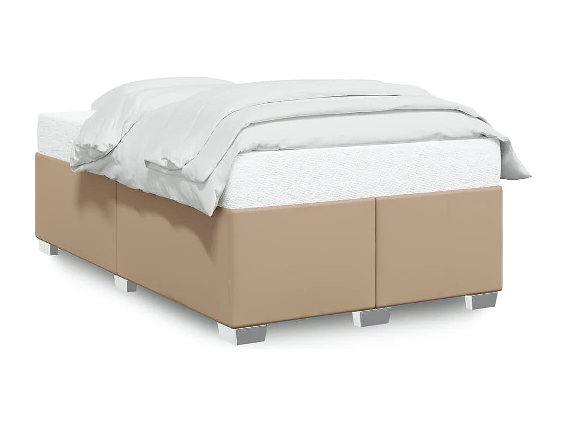 Estructura cama sin colchón cuero sintético capuchino 120x200cm