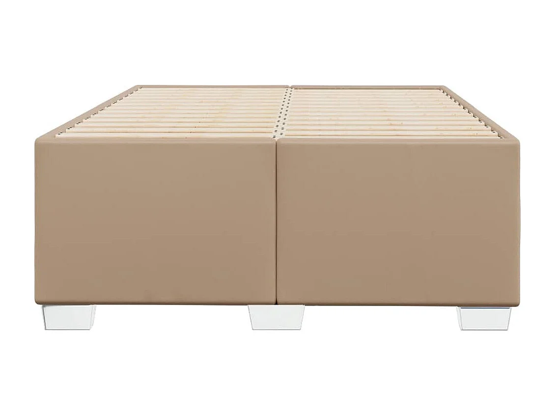 Estructura cama sin colchón cuero sintético capuchino 120x200cm