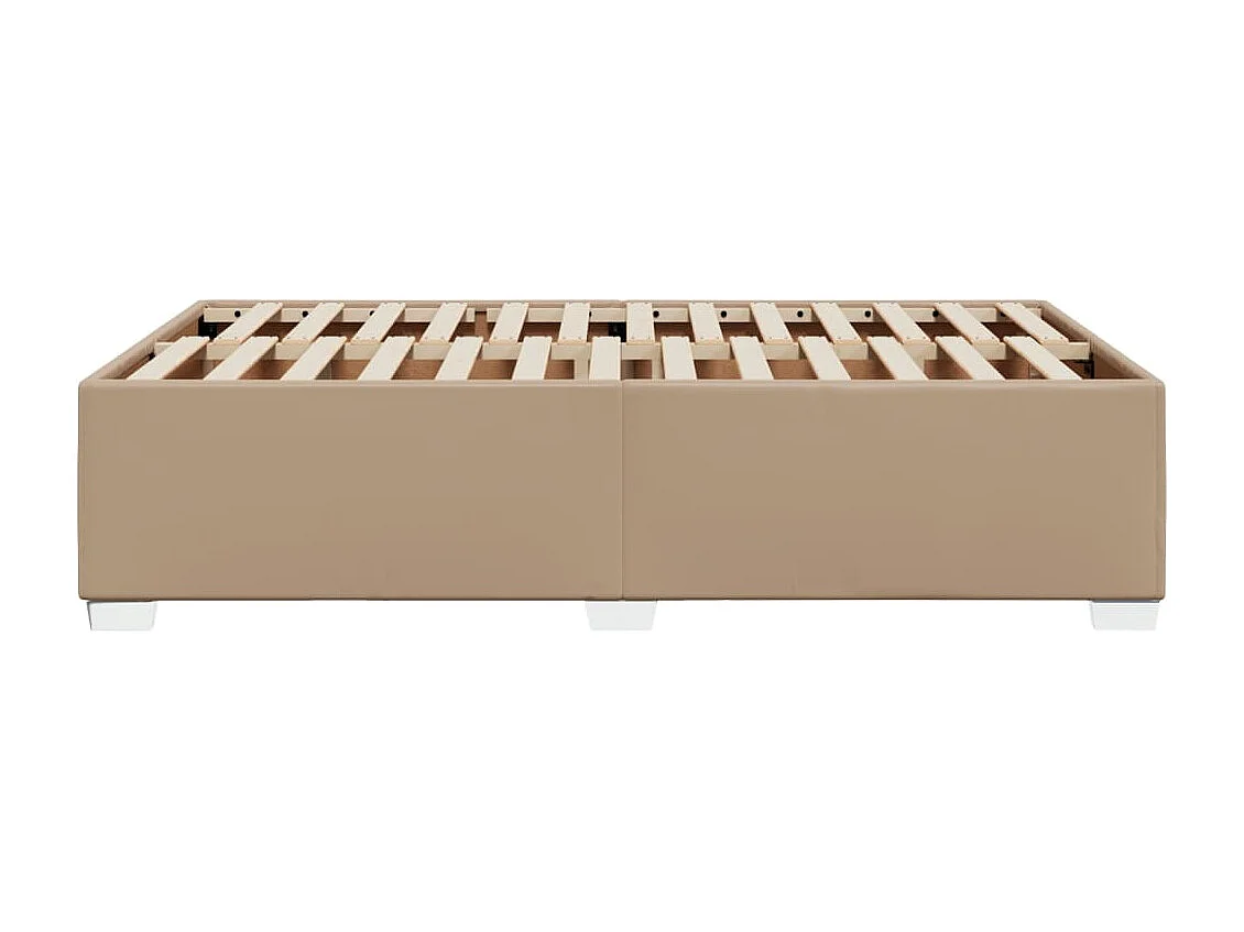 Estructura cama sin colchón cuero sintético capuchino 120x200cm