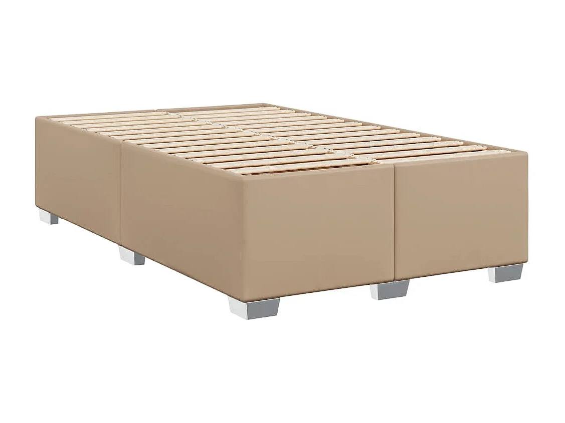 Estructura cama sin colchón cuero sintético capuchino 120x200cm