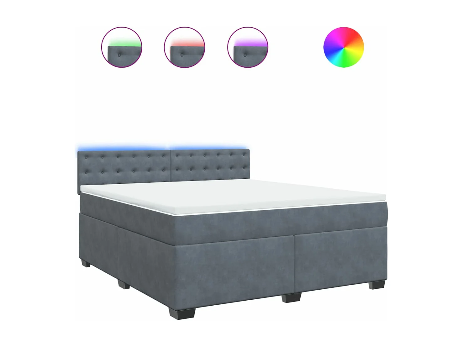 Boxspringbett mit Matratze Dunkelgrau 180x200 cm Samt