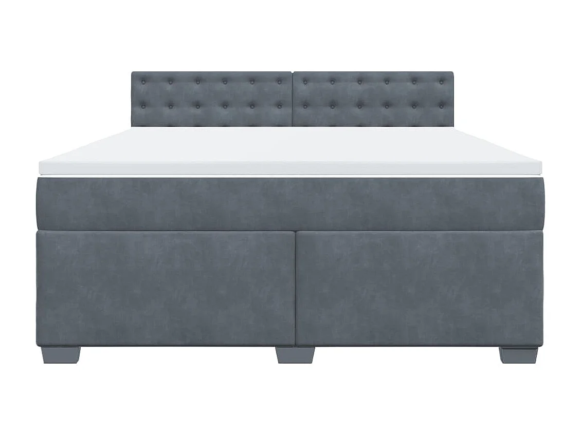 Boxspringbett mit Matratze Dunkelgrau 180x200 cm Samt