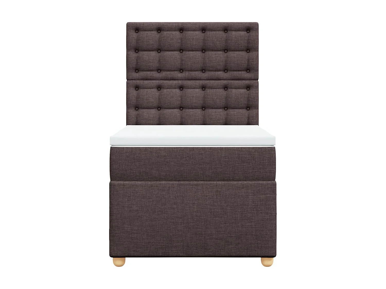 Giroletto a Molle con Materasso Marrone Scuro 90x190cm Tessuto