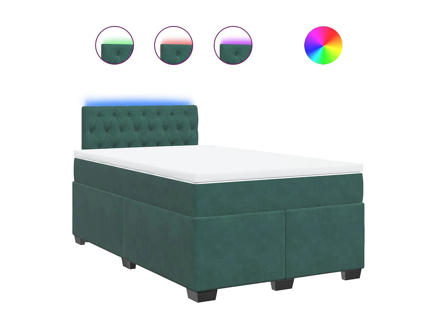 Boxspringbett mit Matratze Dunkelgrün 120x200 cm Samt