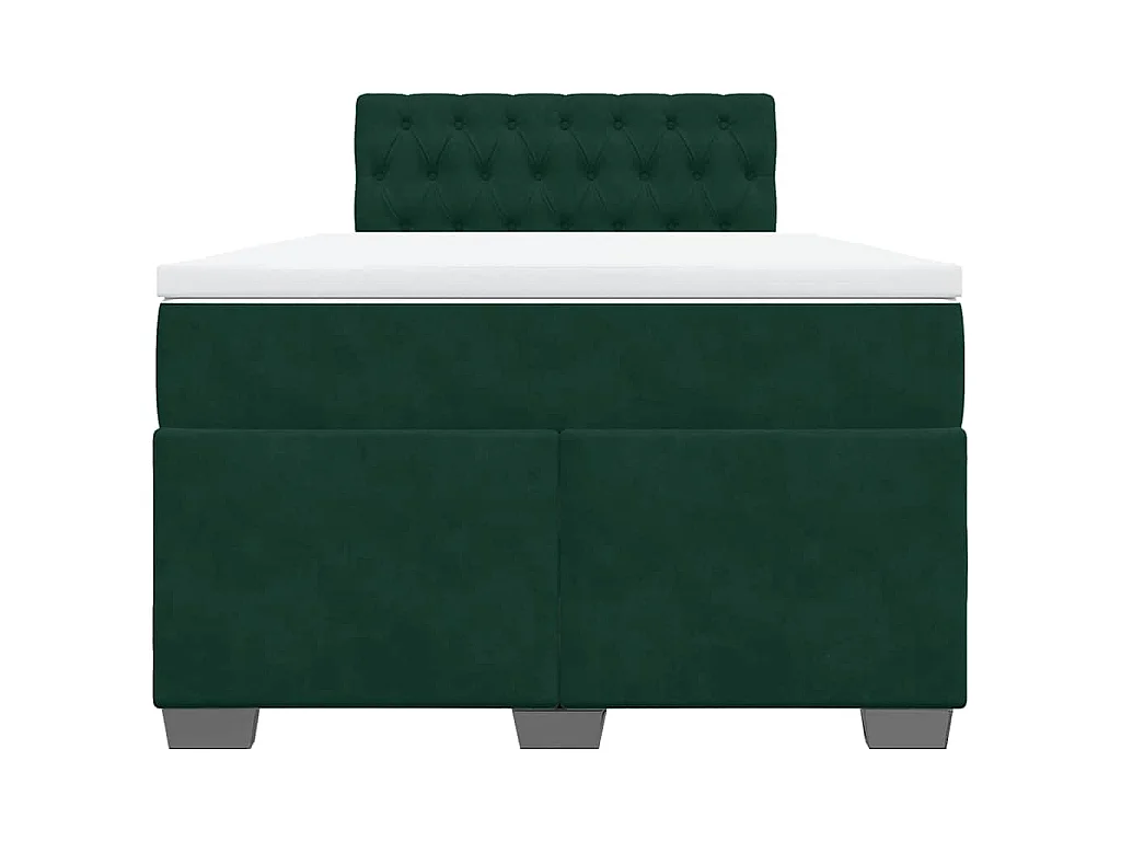 Boxspringbett mit Matratze Dunkelgrün 120x200 cm Samt