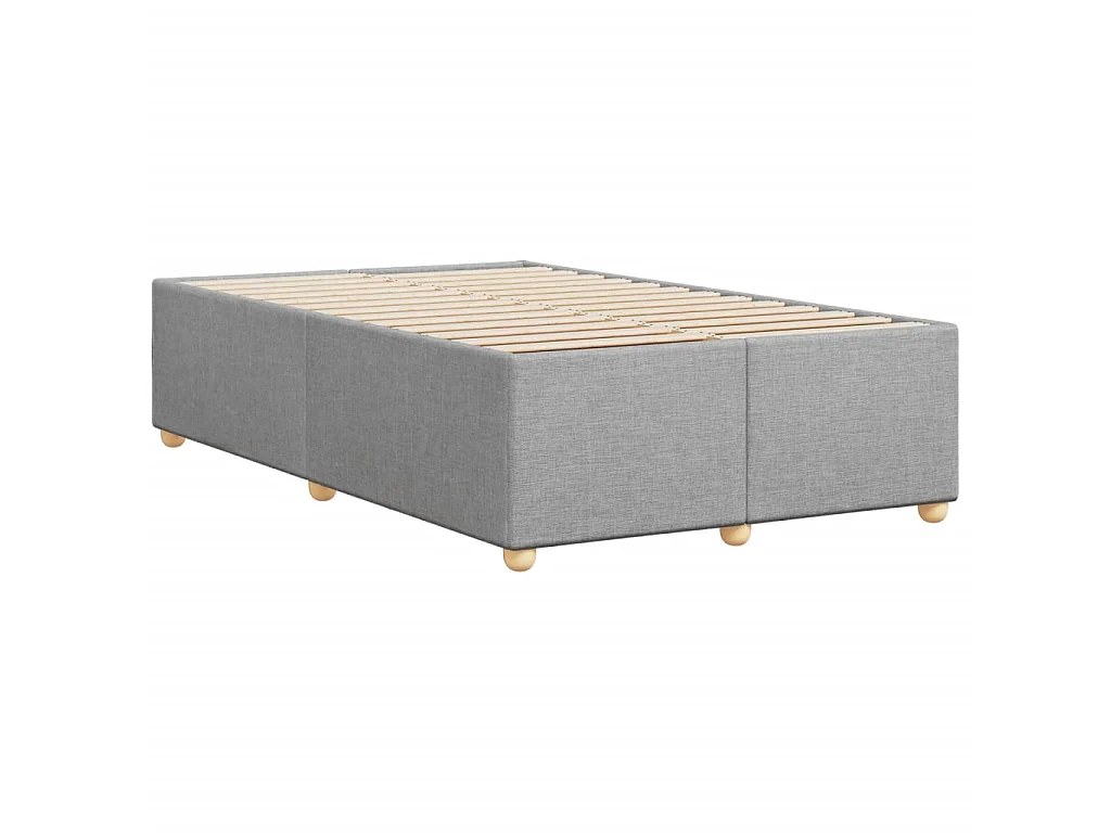 Cadre de lit sans matelas gris clair 120x190 cm tissu