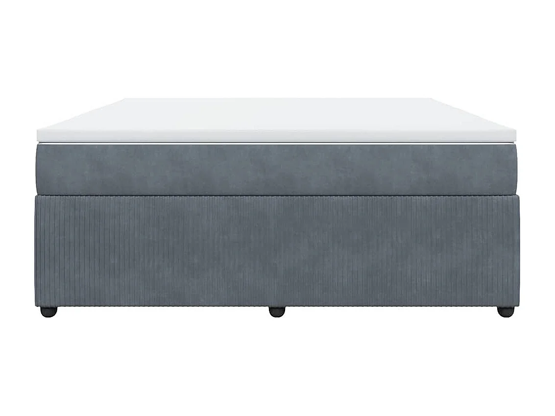 Sommier à lattes de lit et matelas Gris foncé 180x200cm Velours