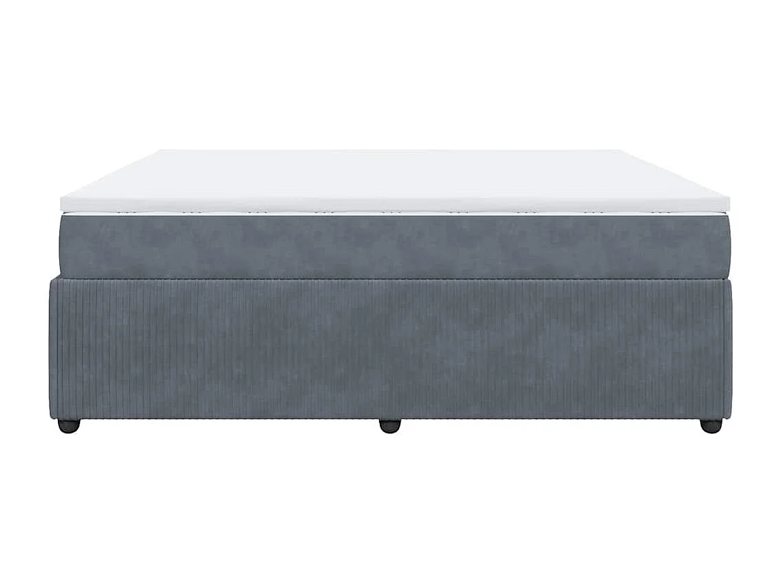 Sommier à lattes de lit et matelas Gris foncé 180x200cm Velours