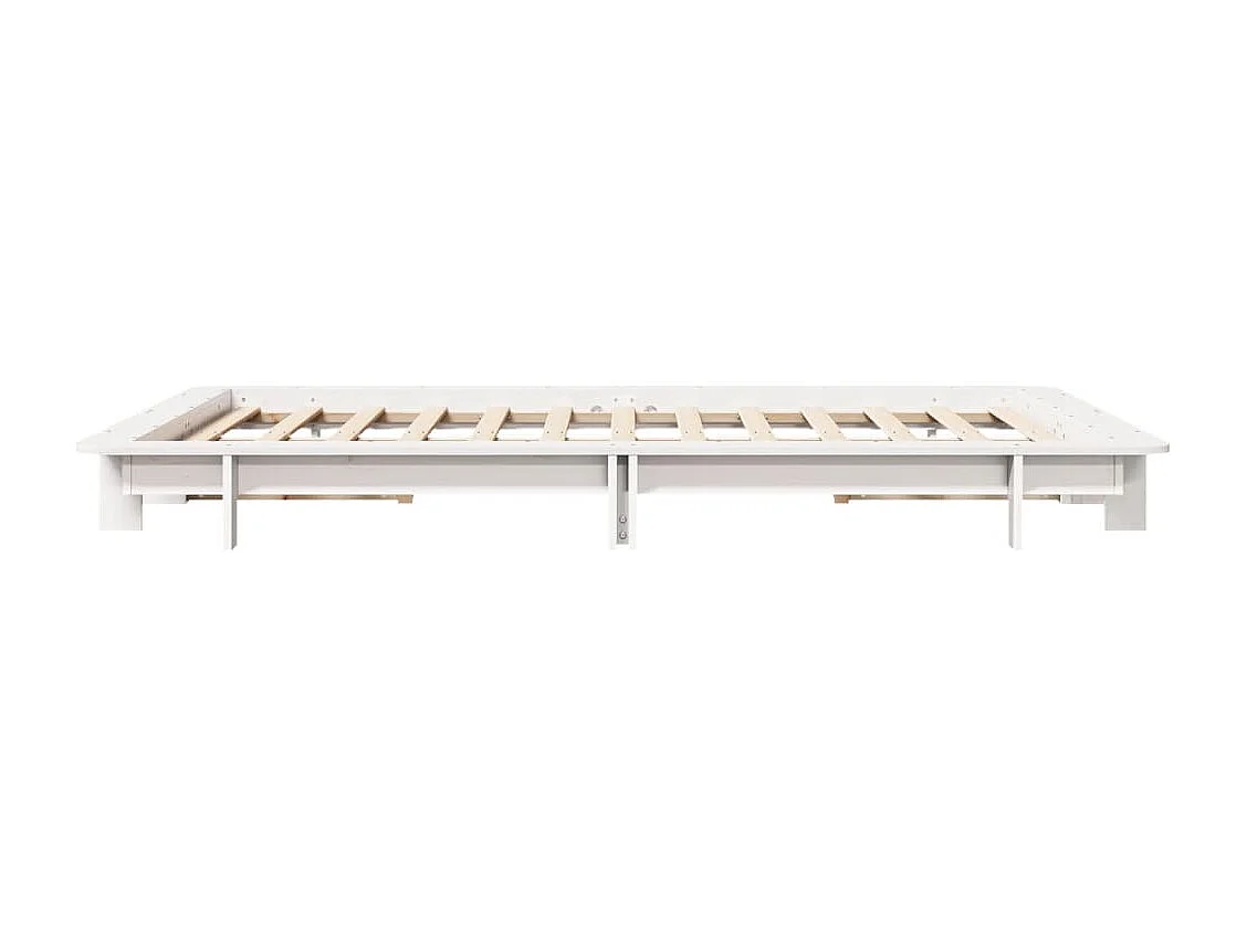 Cadre de lit sans matelas blanc 120x200 cm bois de pin massif