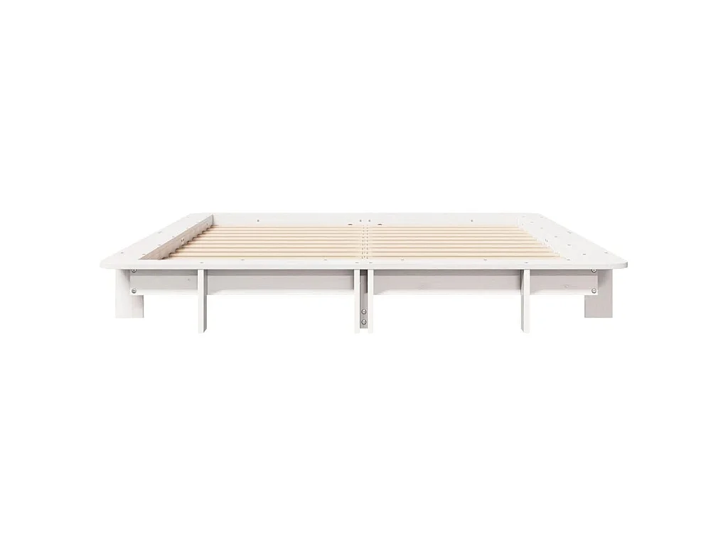 Cadre de lit sans matelas blanc 120x200 cm bois de pin massif