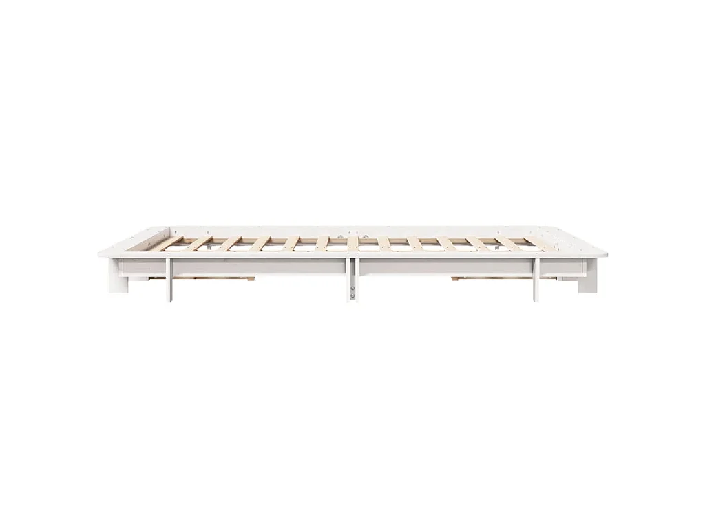 Cadre de lit sans matelas blanc 120x200 cm bois de pin massif