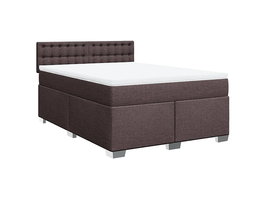Boxspringbett mit Matratze Dunkelbraun 140x200 cm Stoff
