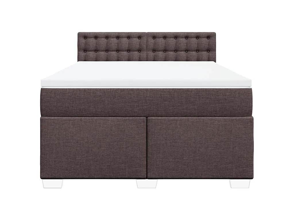 Boxspringbett mit Matratze Dunkelbraun 140x200 cm Stoff