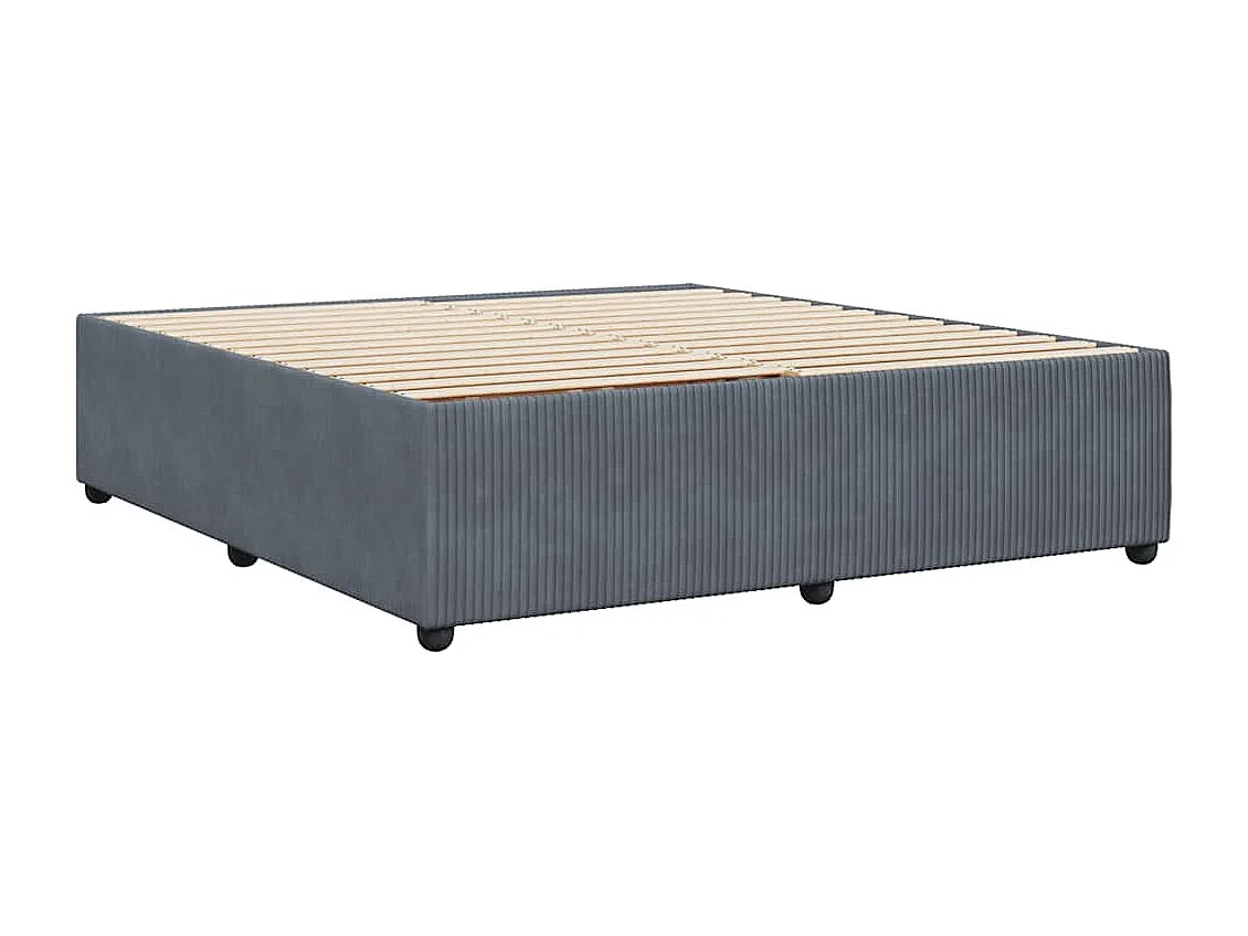 Cadre de lit sans matelas gris foncé 180x200 cm velours