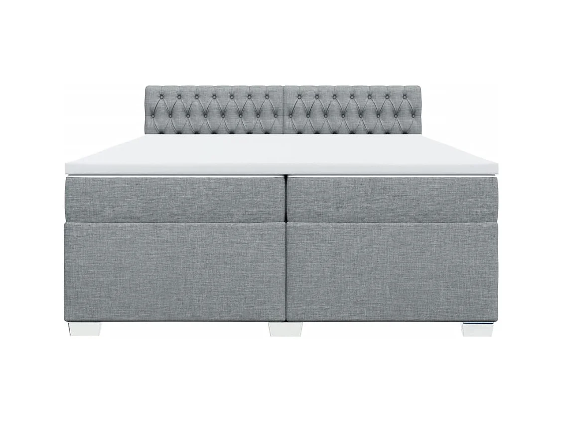 Boxspring met matras stof lichtgrijs 200x200 cm