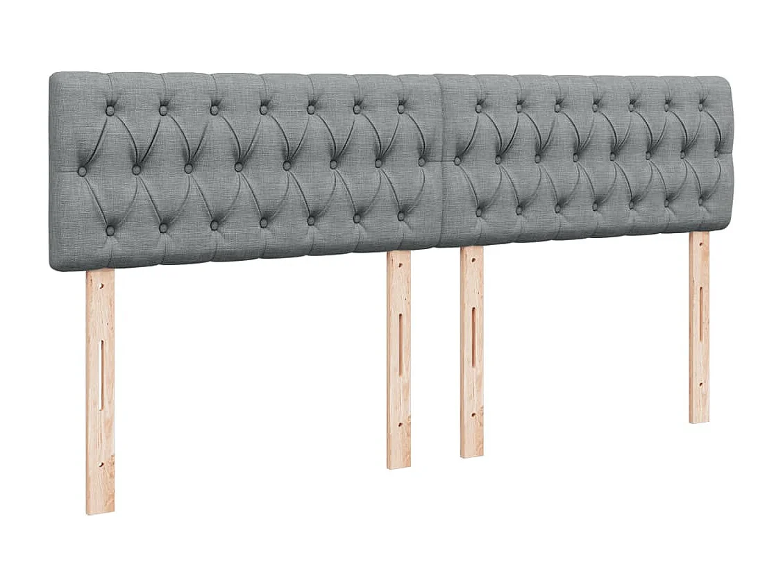 Sommier à lattes de lit avec matelas Gris clair 200x200cm Tissu