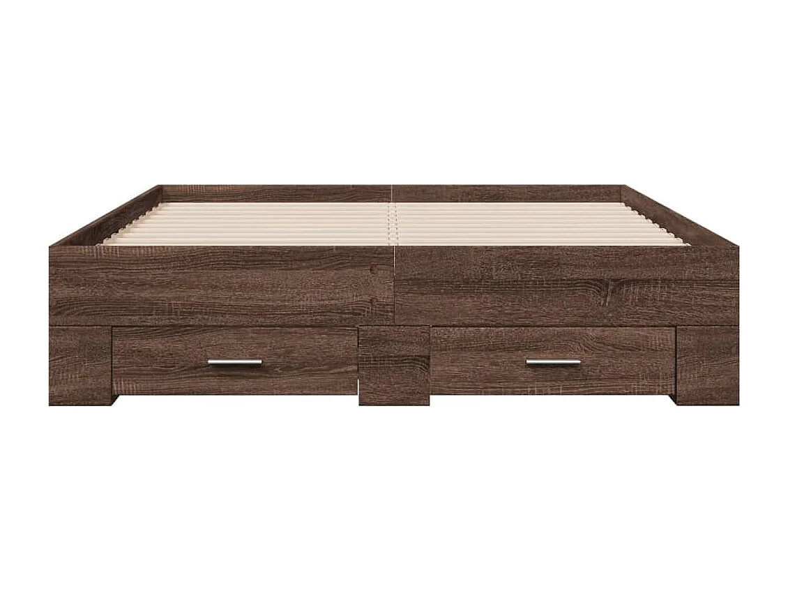 Giroletto Cassetti Rovere Marrone 135x190 cm Legno Multistrato