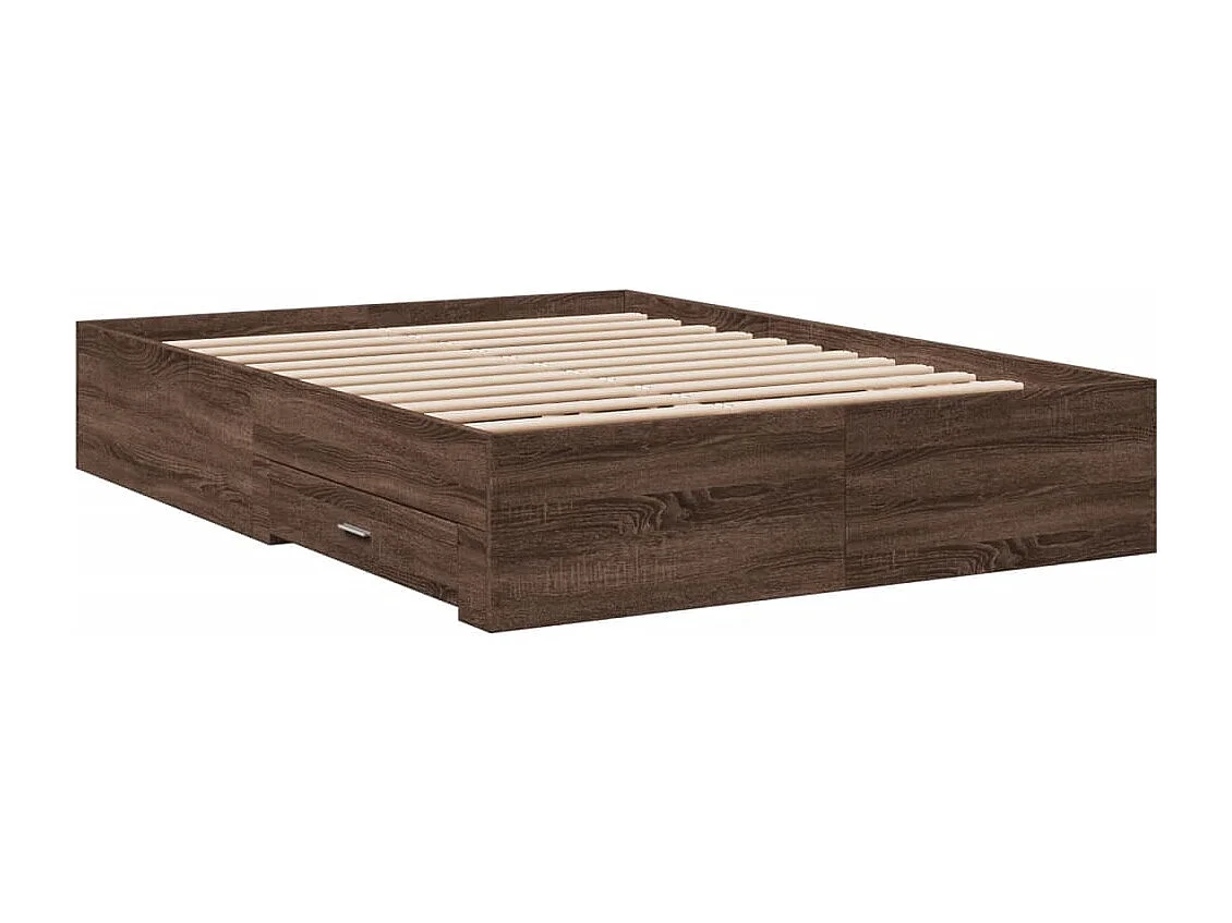 Giroletto Cassetti Rovere Marrone 135x190 cm Legno Multistrato