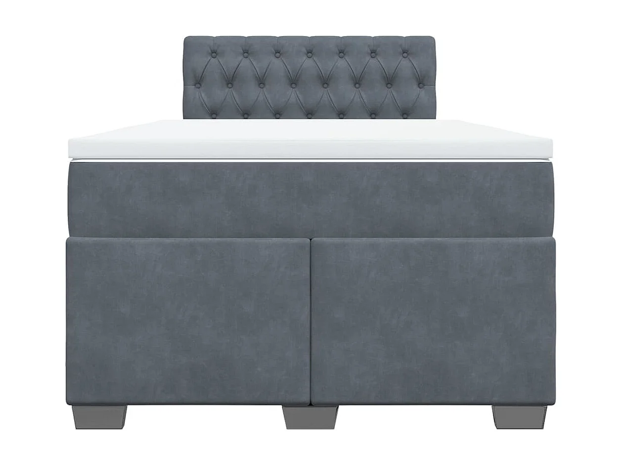 Sommier à lattes de lit et matelas Gris foncé 120x200cm Velours