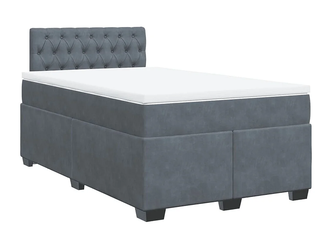 Sommier à lattes de lit et matelas Gris foncé 120x200cm Velours
