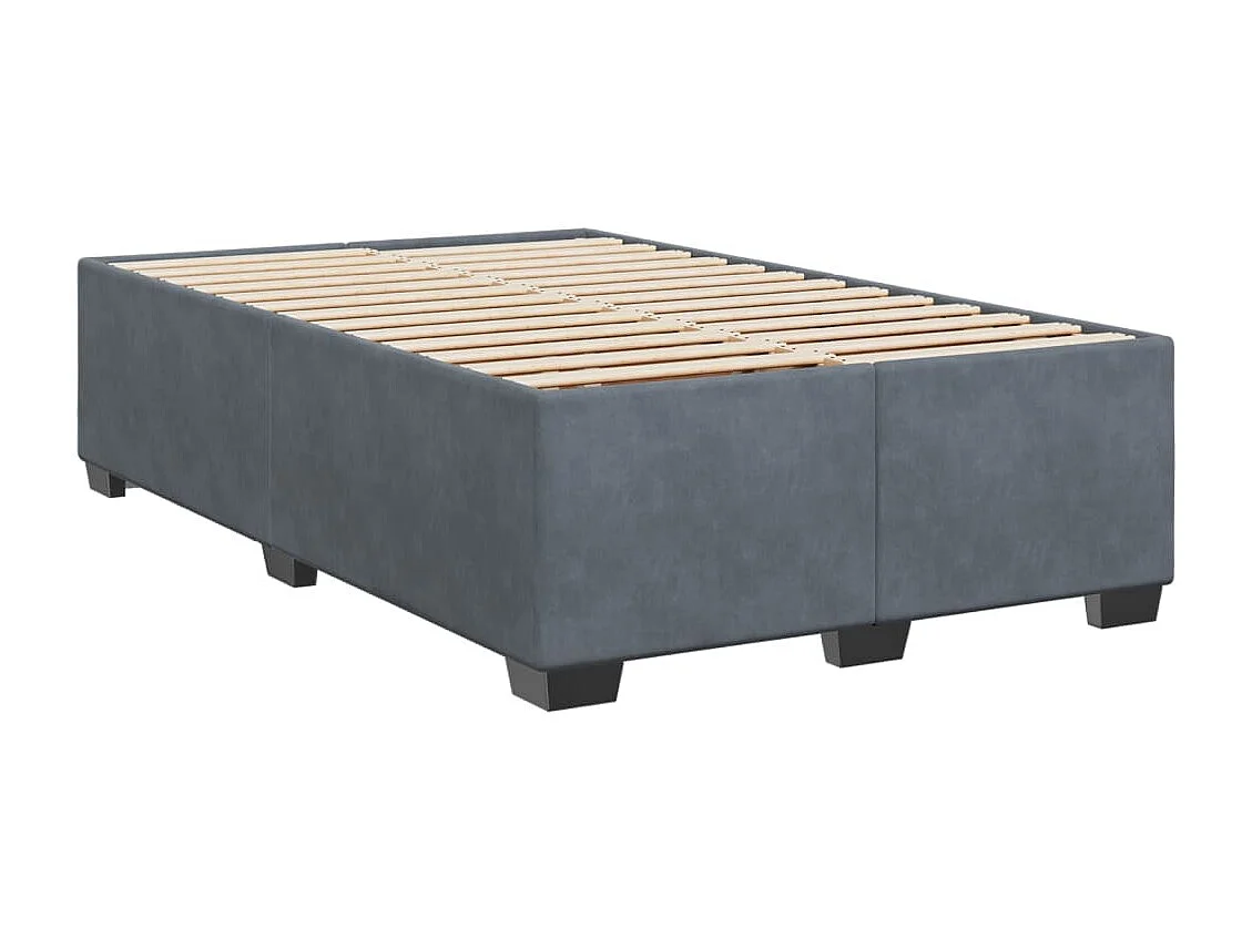 Sommier à lattes de lit et matelas Gris foncé 120x200cm Velours