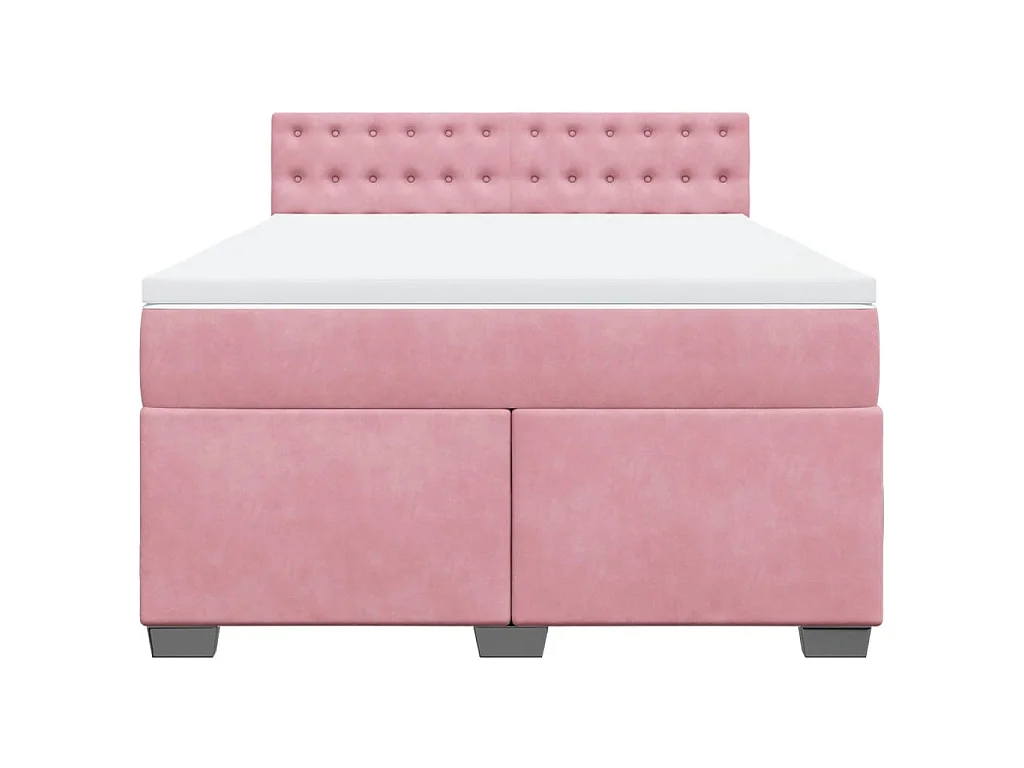 Sommier à lattes de lit avec matelas Rose 160x200 cm Velours