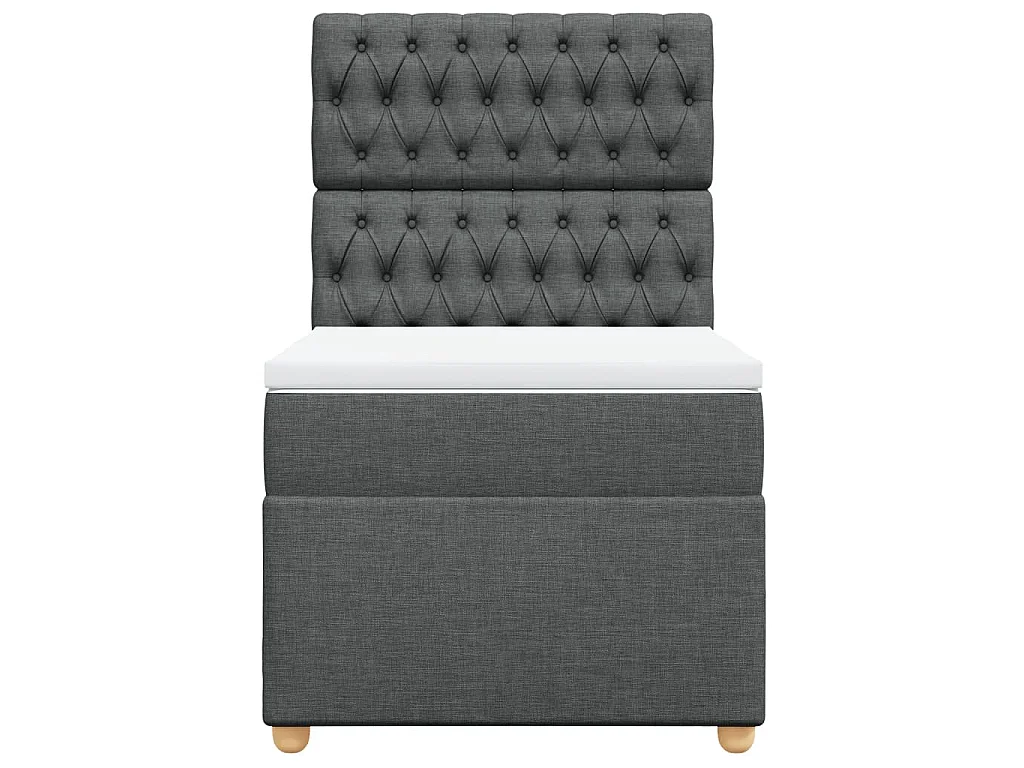 Giroletto a Molle con Materasso Grigio Scuro 90x190 cm Tessuto