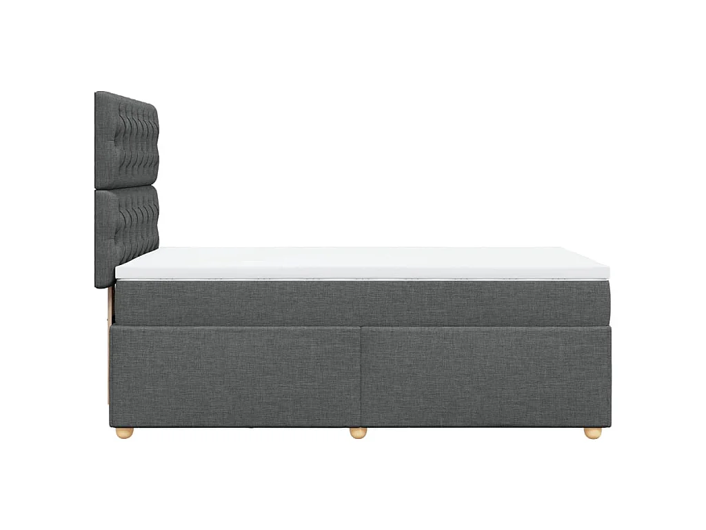 Giroletto a Molle con Materasso Grigio Scuro 90x190 cm Tessuto