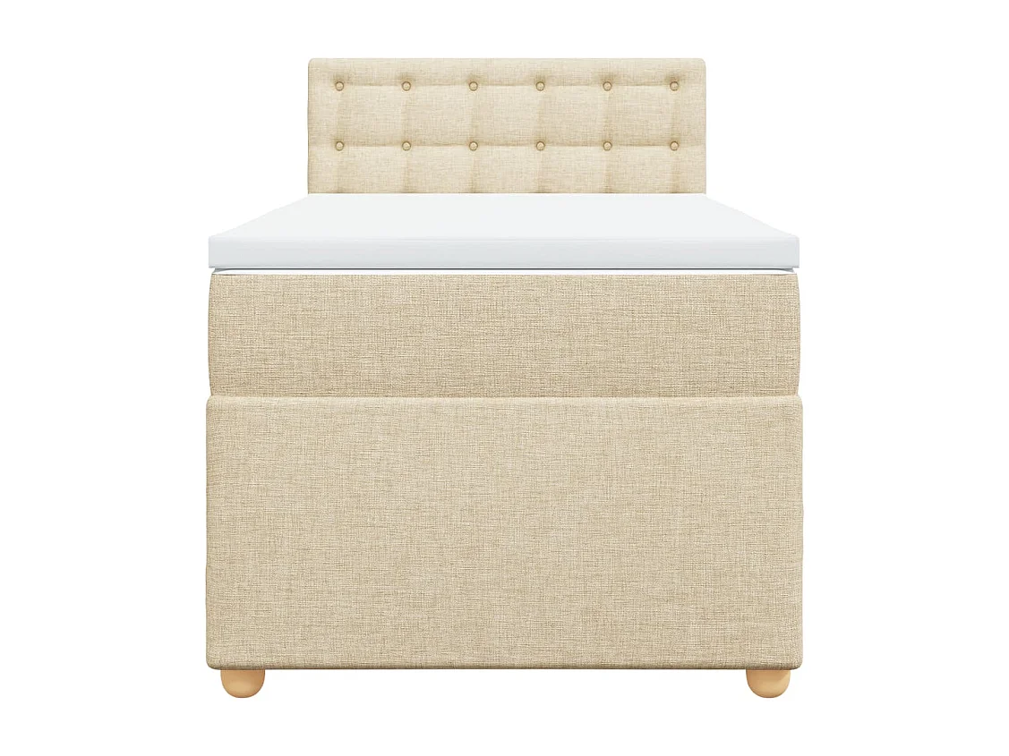 Boxspringbett mit Matratze Creme 90x190 cm Stoff