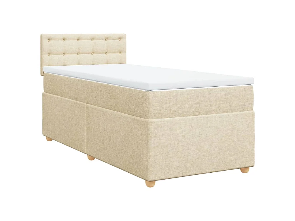 Boxspringbett mit Matratze Creme 90x190 cm Stoff
