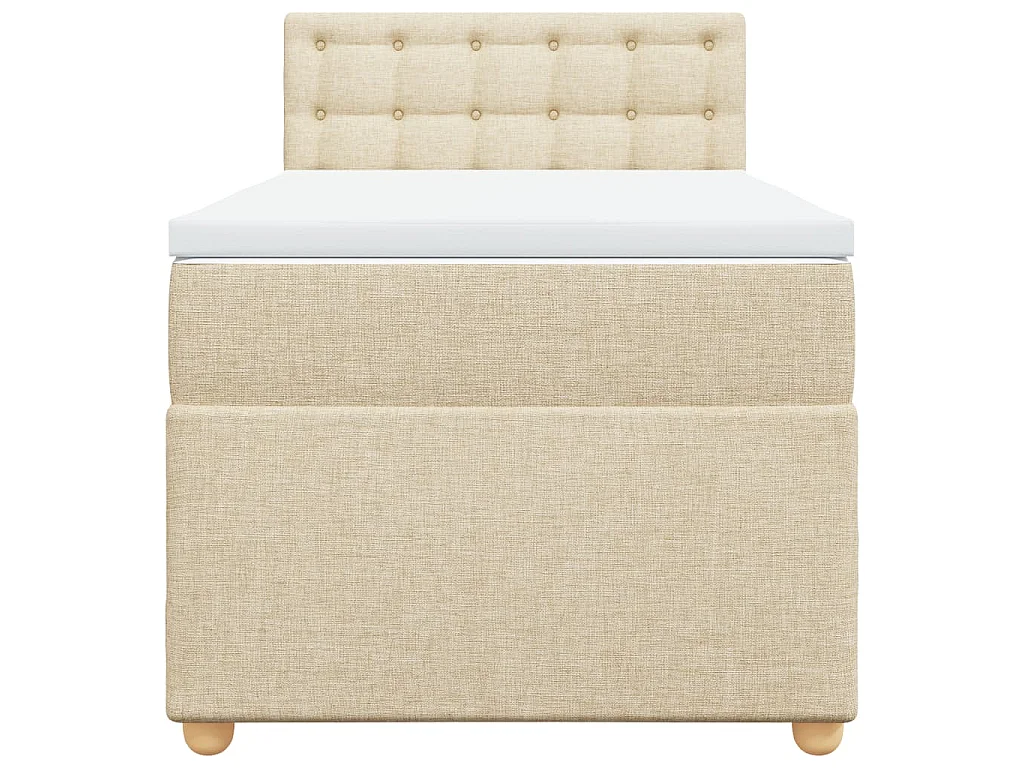 Boxspringbett mit Matratze Creme 90x190 cm Stoff